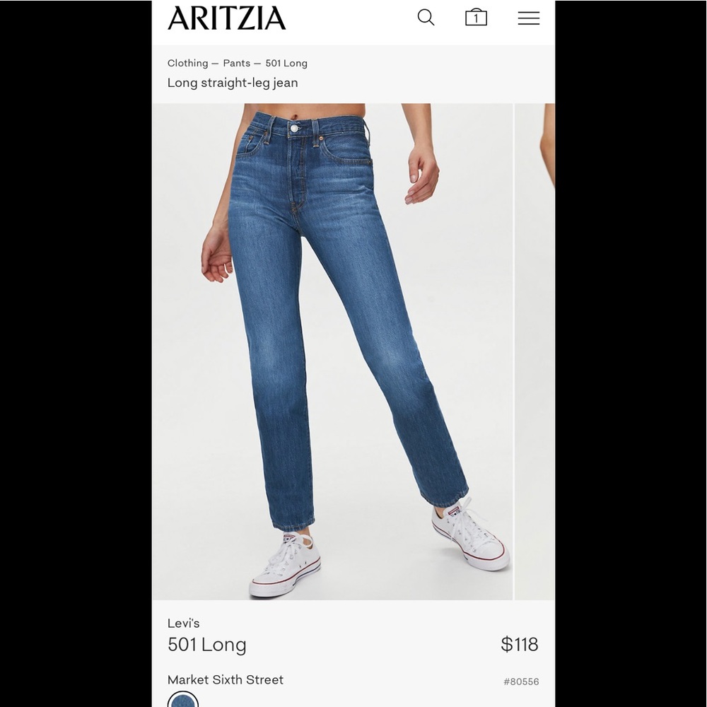Aritzia Levi’s 501 long